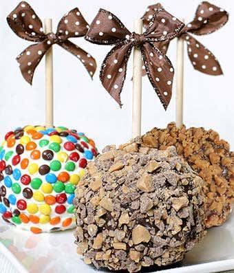 Birthday Caramel Chocolate Covered Apples - 3 Pieces